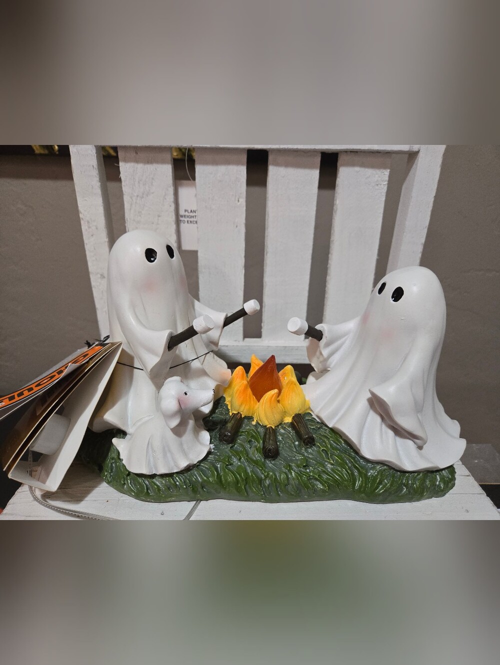 Ghosts Roasting Marshmallows By Ghoulish Halloween Campfire Decor